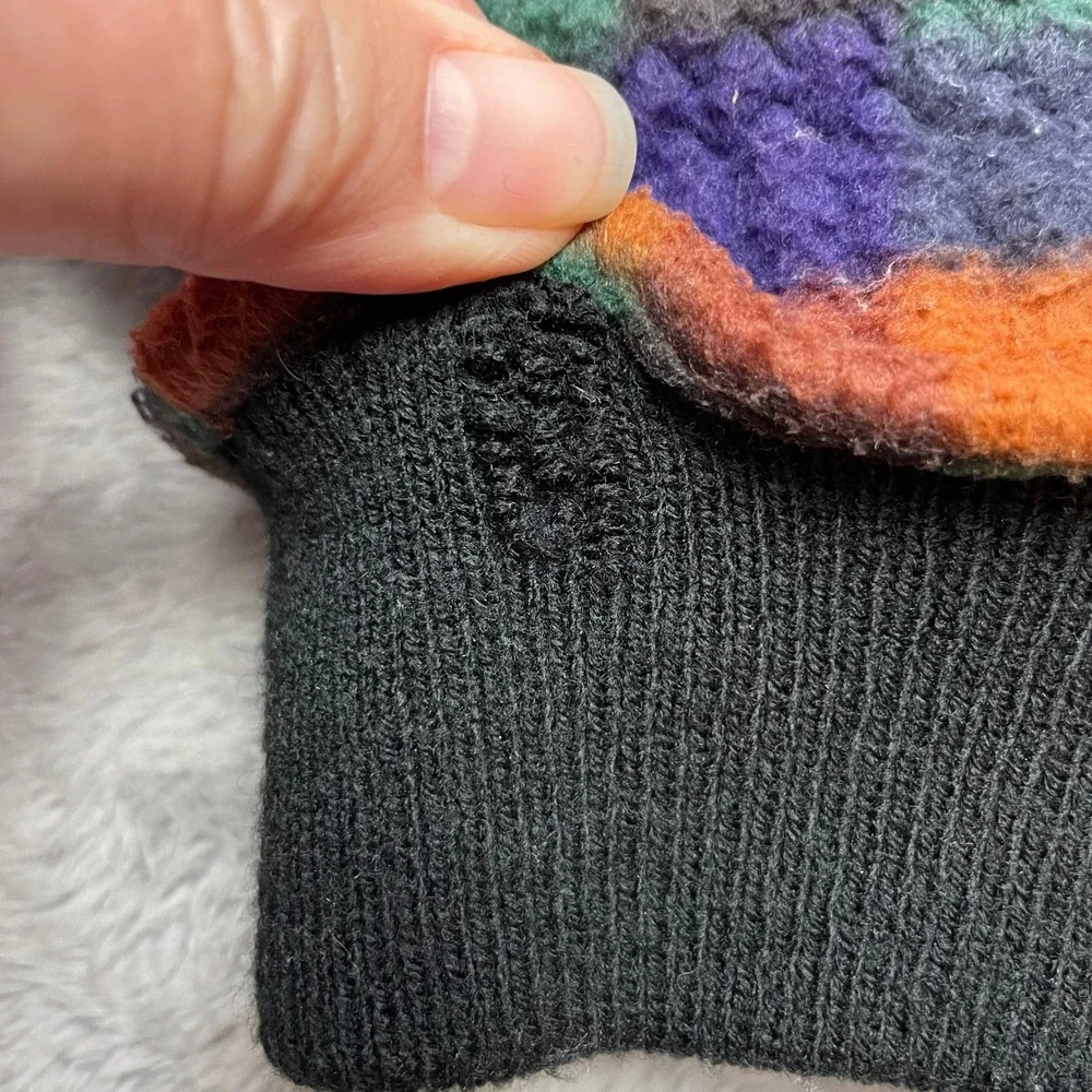 Vtg Thinsulate Womens Plaid Fleece Gloves Size B Multicolor Thermal Retro Winter